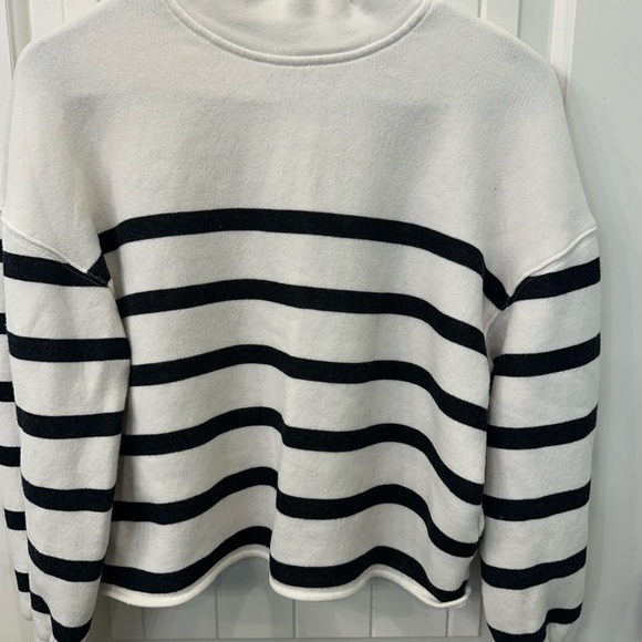J.Crew Heritage Terry Mockneck Sweatshirt | Striped | Size S - Picture 2 of 7